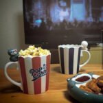 爆米花貓咪陶瓷杯 紅色+藍色